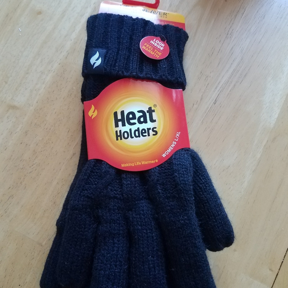 Heat holders black womens gloves L/XL